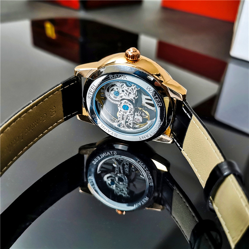 Ogulas AOKULASIC reloj mecánico automático para hombre reloj de doble cara hueco tallado impreso 2120 Star Yao