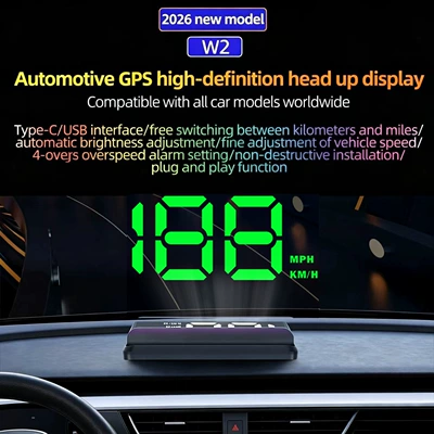 Vehicle HUD Beidou GPS Multifunctional Reflective - w2-green-light-gps-multifunctional-head-up-display-compatible-with-all-cars