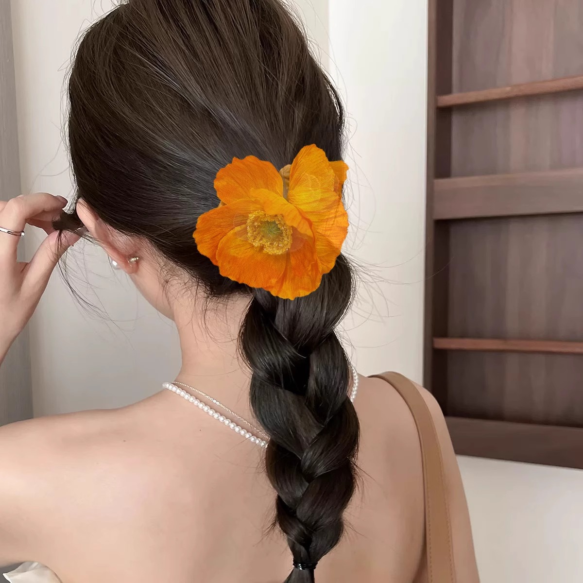 25g Weight Hair Tie, Rubber Band Hair Accessories Type 1 Piece Quantity Weekend, Tea Party Occasion Cloth Material Flower, Horse Pattern All Seasons, Summer Season Women's Gender Sweet, Simple Style Style Sweet Simple Style Women's Flower Horse Cloth Hair Tie Rubber Band 2