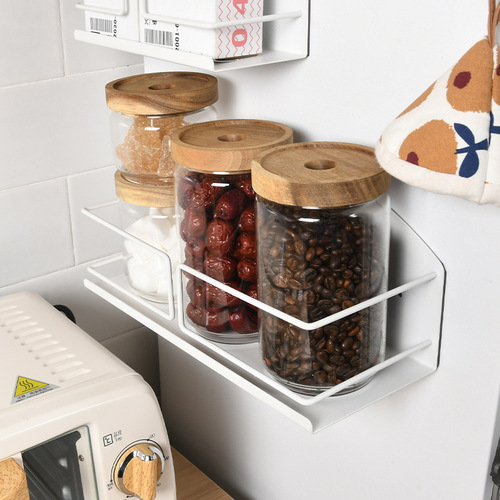 Kitchen storage rack magnetic refrigerator storage rack refrigerator side hanging rack Japanese style punch-free kitchen supplies magnetic rack