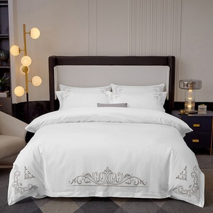 Star Hotel B&B Special Pure Linen Four-Piece Set 60-Count Thickeneded Bedding Satin Bed Bed Sheets Quilt Cover