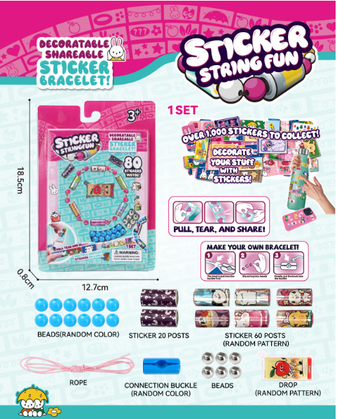 Pegatinas de juguetes para niños pulseras STICKI ROLL productos acabados creativos accesorios pegatinas de cuentas transfronterizas
