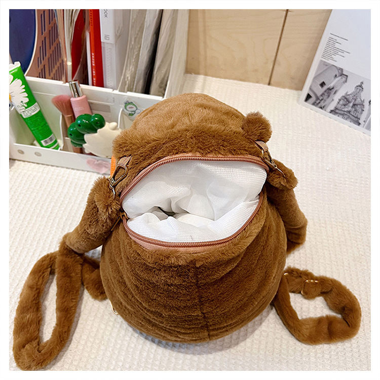 756g Weight Zipper Closure Type Single Shoulder Strap, Double Shoulder Straps Strap Type Shoulder Bag, Functional Backpack Bags Type Party, Street, Shopping Occasion Plush Material Women's Backpack Backpack Animal, Capybara Pattern All Seasons Season Unisex Gender Elegant, Streetwear Style Square Shape Animal Capybara Party Street Shopping Women's Backpack 28