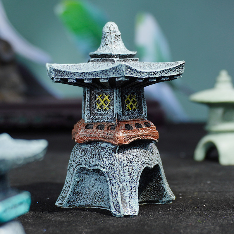 Estilo explosivo Jardinería china Paisaje interior Arenisca Faro Acuario Colgante Pecera Decoración de paisajismo Decoración