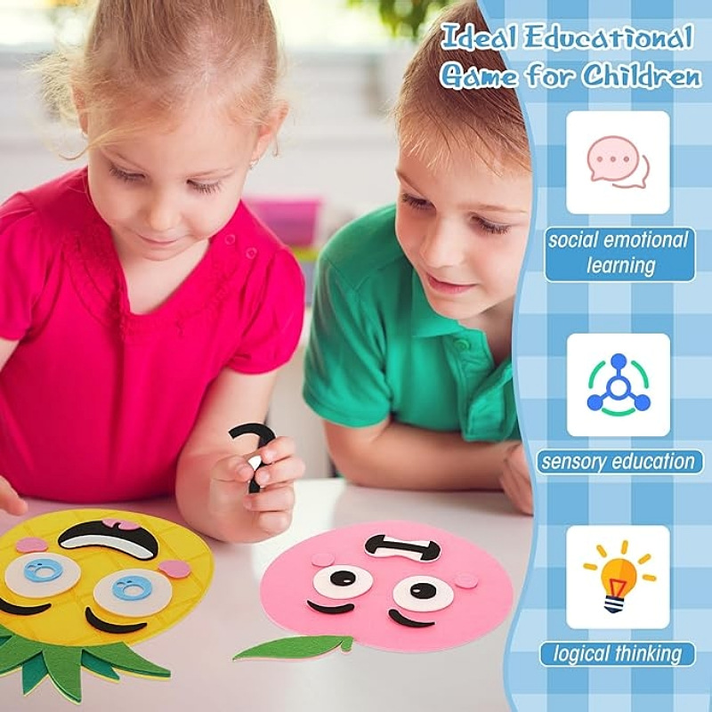 Animación infantil lindos dibujos animados Kingdom Fruit Puzzle interactivo padre-hijo D IY pegatinas faciales juguetes de puzzle