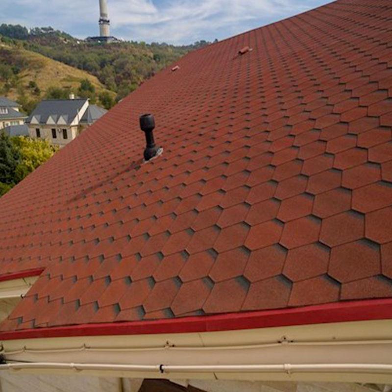 安徽蚌埠沥青瓦片轻钢别墅红屋顶自粘防水彩钢木屋油毡瓦阳光房玻