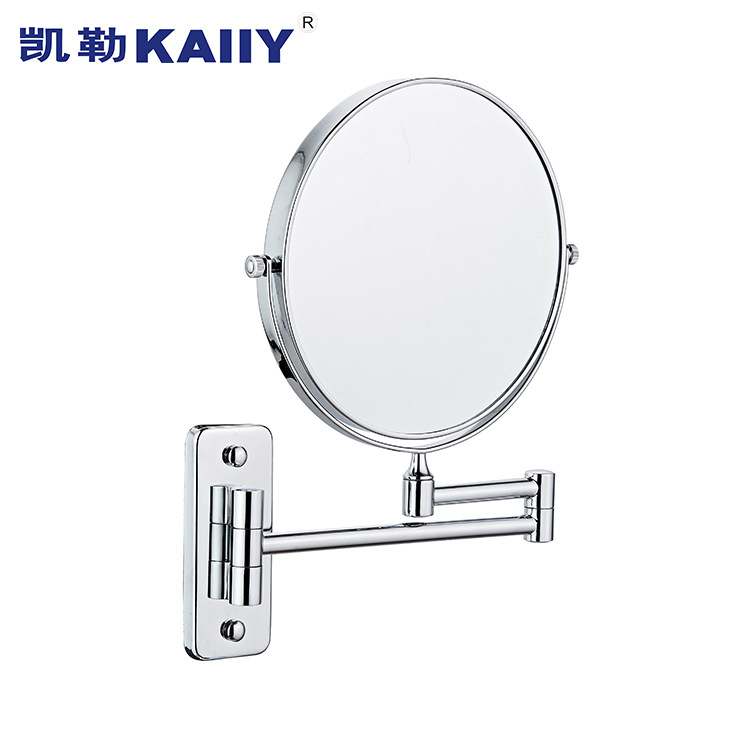 Hotel Bathroom Wall-Mounted Mirror, Makeup Mirror, Bathroom Wall-Mounted Folding Mirror, Telescopic Lens with 3X Magnification for Home Use