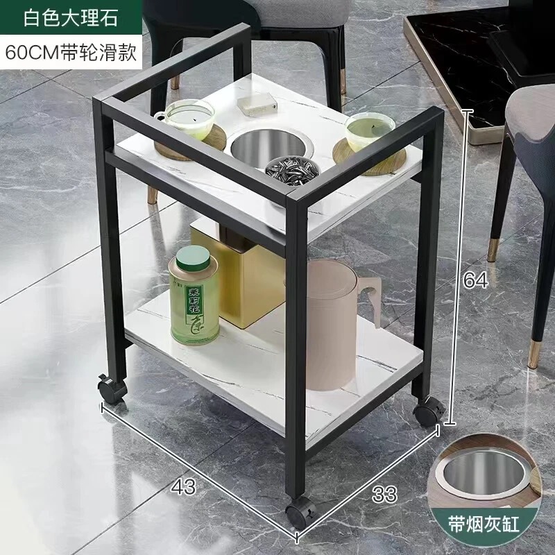 木制款麻将馆茶杯架客厅麻将桌可移动小茶几卧室落地正方形置物架|undefined