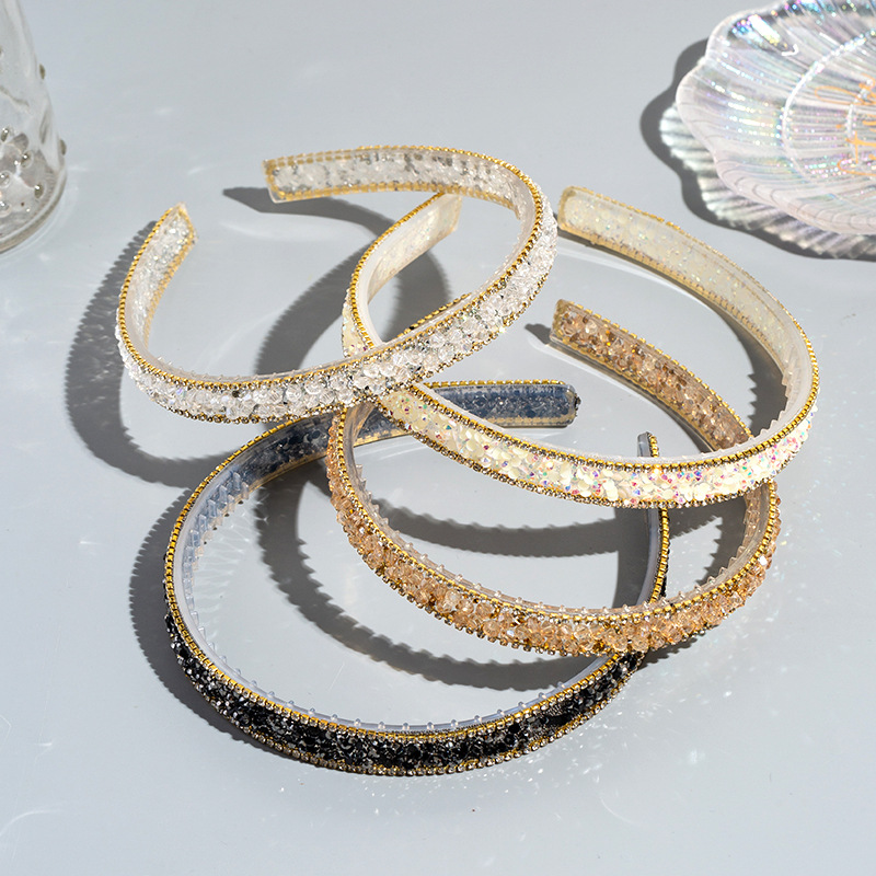 130g Weight Hair Band Hair Accessories Type Women's Retro C Shape Rhinestone Handmade Hair Band
