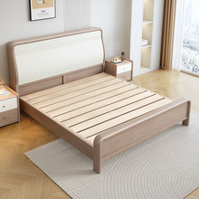 新款现代简约实木床.北欧主卧室.双人床家用储物轻奢床