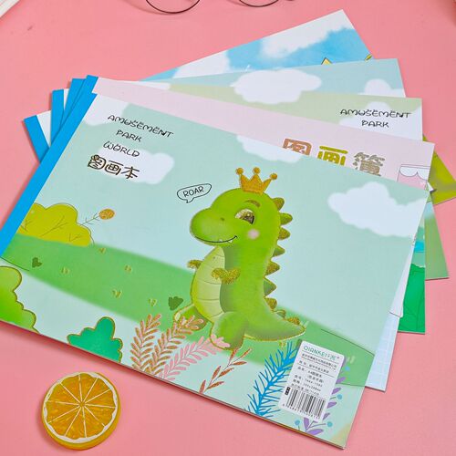 Children's A4 drawing book, primary school student's sketch book, cartoon thickened hot stamping cover, drawing book, picture book, graffiti wholesale