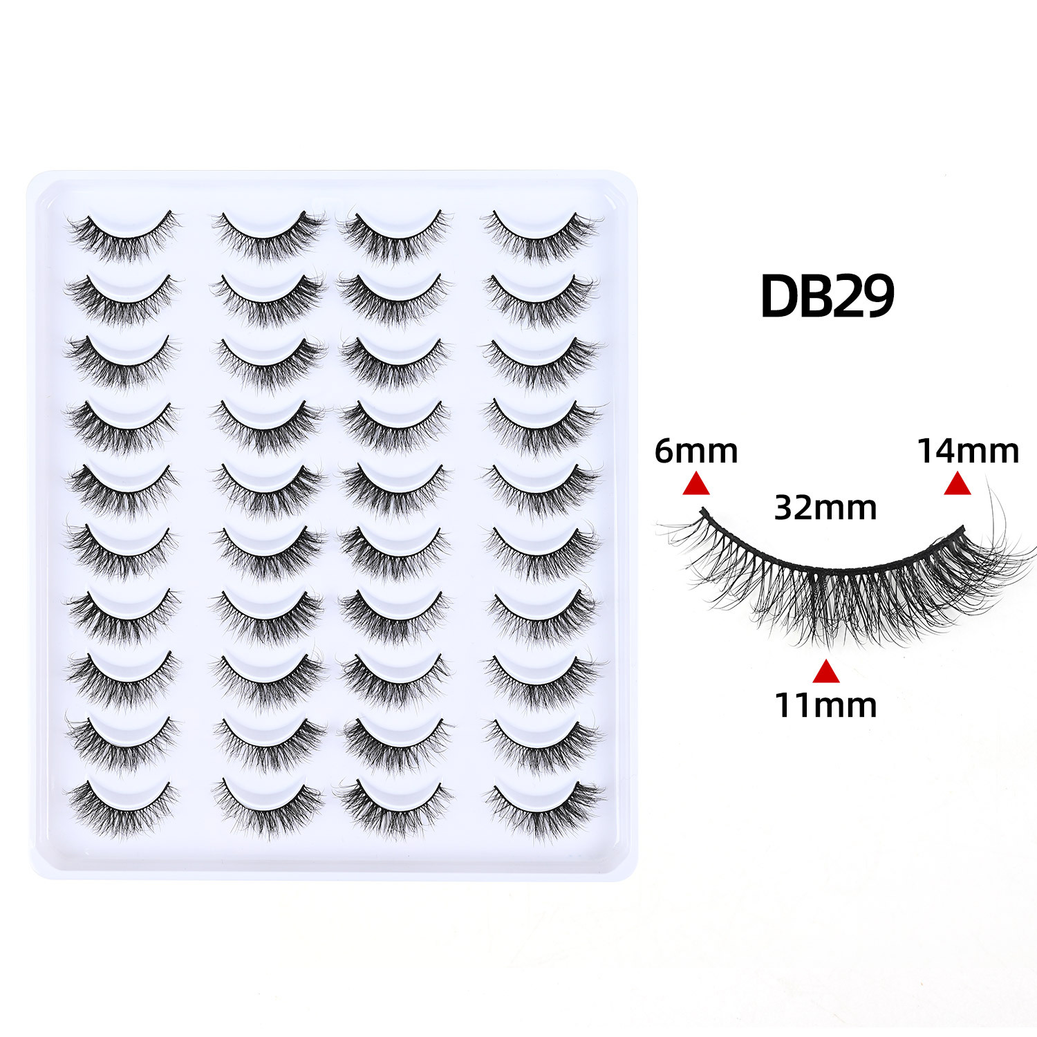 Gran capacidad de comercio exterior de Europa y los Estados Unidos una sola pieza de pestañas falsas tridimensionales curvas naturales cortas auto-injerto a pestañas peludas