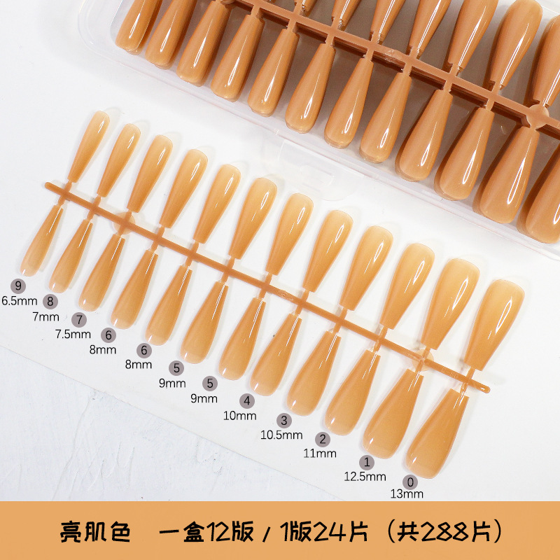 Nuevo 288 unidades en caja de esmalte de uñas tabletas hielo transparente Ballet uñas falsas uñas tabletas pasta completa productos terminados al por mayor