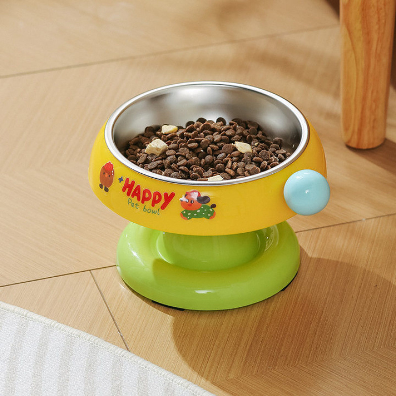 猫碗猫食盆猫咪饭碗粮碗喝水碗不锈钢狗碗不易打翻保护颈椎宠物碗|undefined