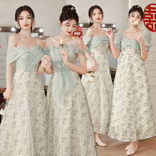 Bridesmaid Dress 2025 New Summer Fairy Elegant Bestie Group Sister Dress High-End Niche Evening Dress Can Be Worn at Ordinary Times