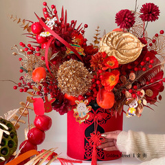 2024 Dragon Year New Fleece Non-woven Lucky Bucket New Year Flower Pot Spring Festival Home Living Room Ornament Decoration Wholesale