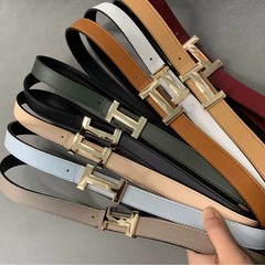 新作レディース細ベルト 韓国風シンプル キャンディーカラー ゴールドH字バックル インポート卸売 細ベルト