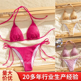 2025新款亮片比基尼女士三角跨境泳衣女多色比基尼泳装现货Bikini