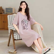 M-4XL�ļ��¿�Ī������˯��Ů����˯ȹ�г���Բ��������мҾӷ�