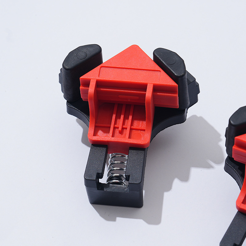 Abrazadera de ángulo recto 90° para carpintería y bricolaje, fijador para perforación y marcos, venta directa de fábrica al por mayor