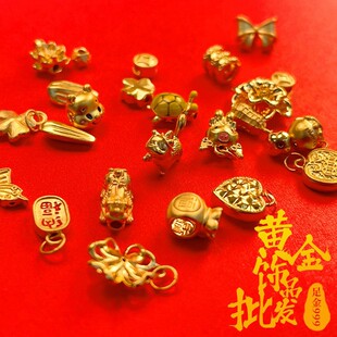 Year of the Snake Gold 999 Pure Gold 3D Hard Gold Necklace Fu Brand Pendant Peaceful Snake Live Broadcast Popular Gift Shuibei Wholesale