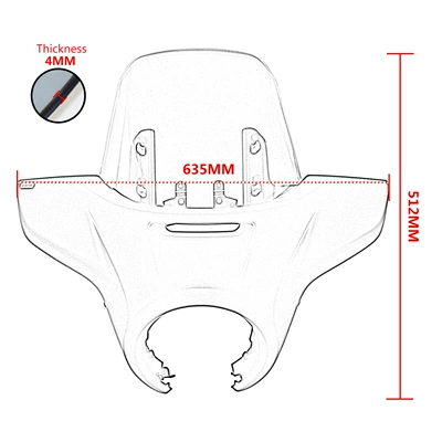 Motorcycle front windshield: hood spoiler hood headlight