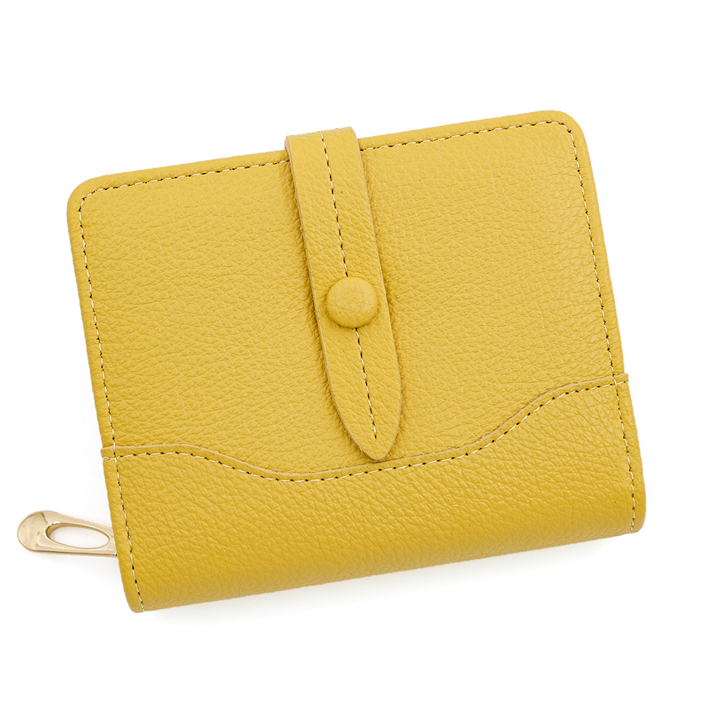 Caramelo de moda de hebilla de corto bolso de tarjeta múltiple bolso de identificación bolso de cambio con cremallera de mano