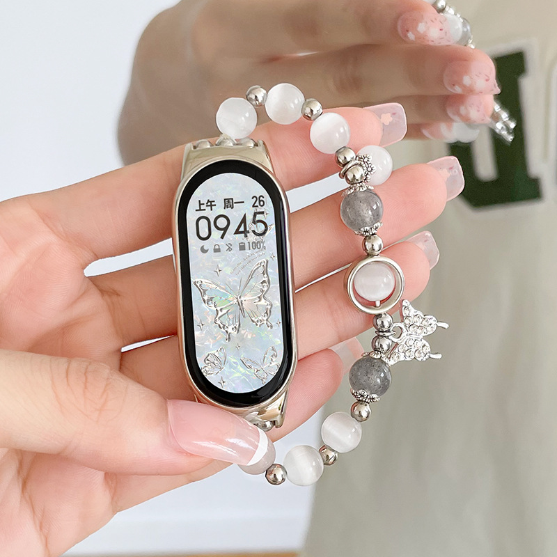 For Mi Band 9/8 Strap 6/7nfc New Style Wristband 345 Seven or Eight Generation Breathable Watch Strap Girls Metal