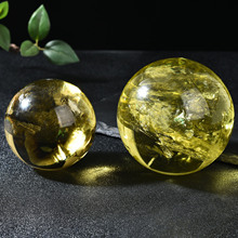 天然水晶原石黄水晶球摆件水晶摆件批发能量球家居办公开业装饰摆