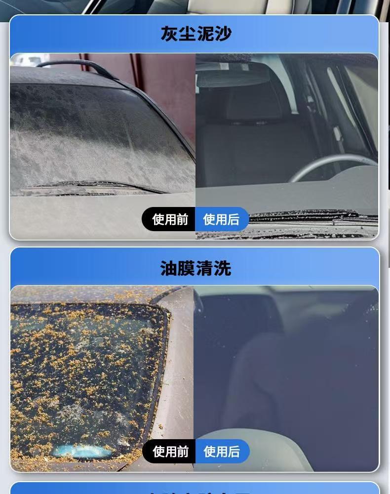 Oil Film Remover for White Car Glass Coating Agent, Glass Water Rain Repellent, Stain Remover, Winter Anti-Fog Agent, Anti-Freeze Maintenance, Water Repellent