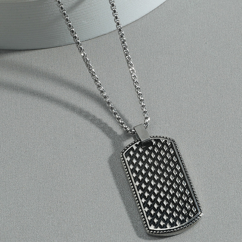 wholesale retro brand pendant titanium steel necklace Nihaojewelry