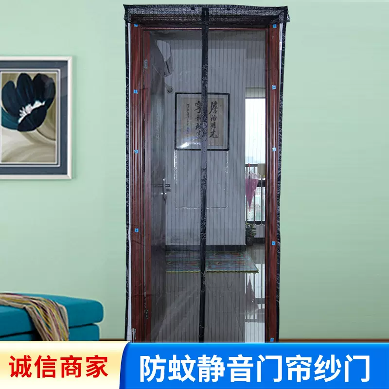 外贸防蚊门帘出口磁性纱窗卧室隔断帘家居软饰纱门儿童房磁吸