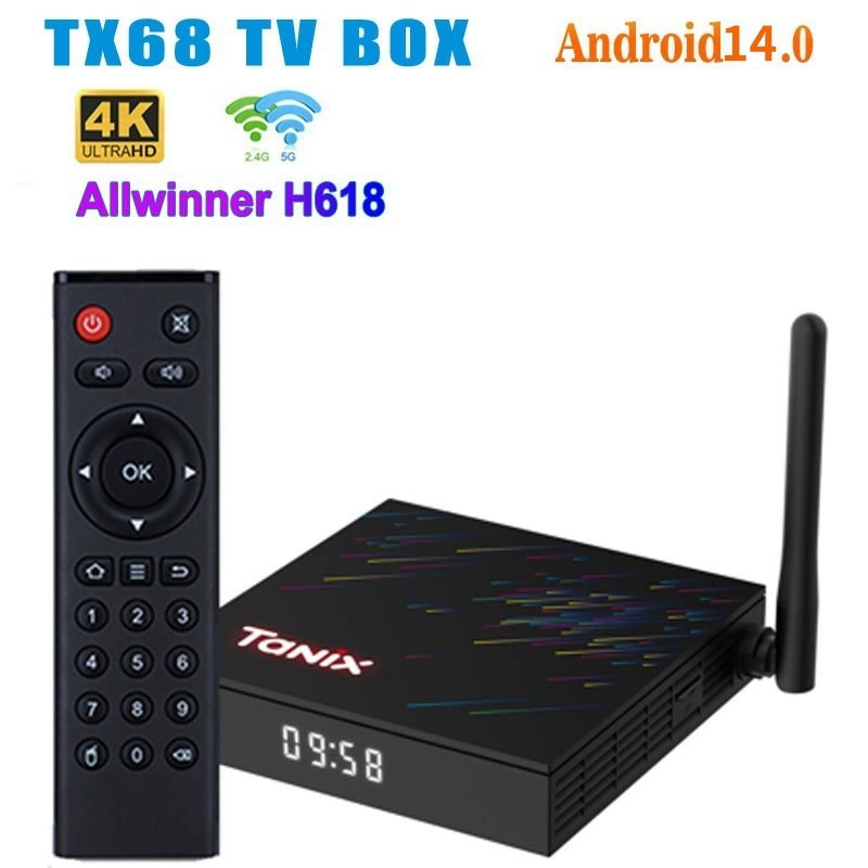 Торговый аппарат TX68 H618 ТВ-бокс Android 14 4/64ГБ сетевой плеер 5ГWIFI ТВ BOX spot