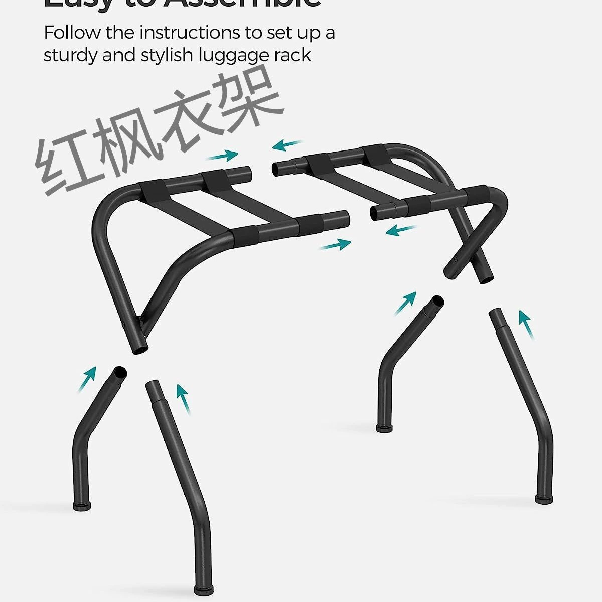 Складная металлическая полка для хранения багажа в гостиничном номере, усиленная, с креплением на ремне