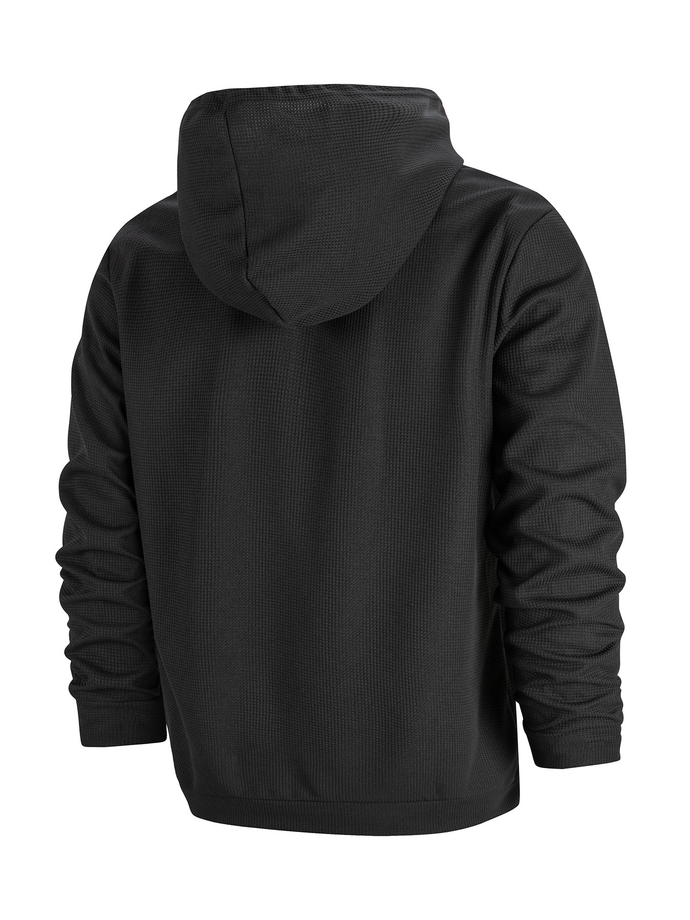Men's Waffle-knit Half-zip Hoodie Breathable Pullover Sporty_voghion.com