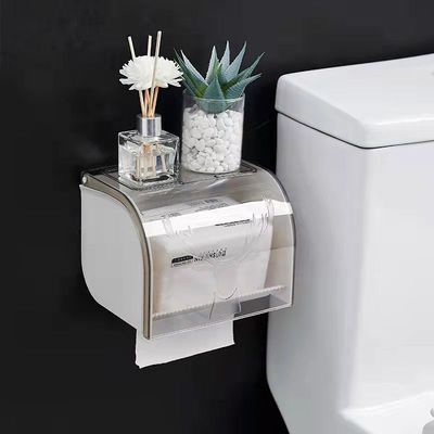 Tissue holder TOILET toilet Tissue box Shelf Punch holes household Wall mounted roll of paper Toilet paper box Dual use