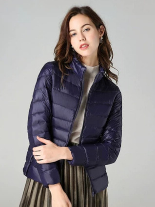 Short light and thin warm velvet fashionable down jacket