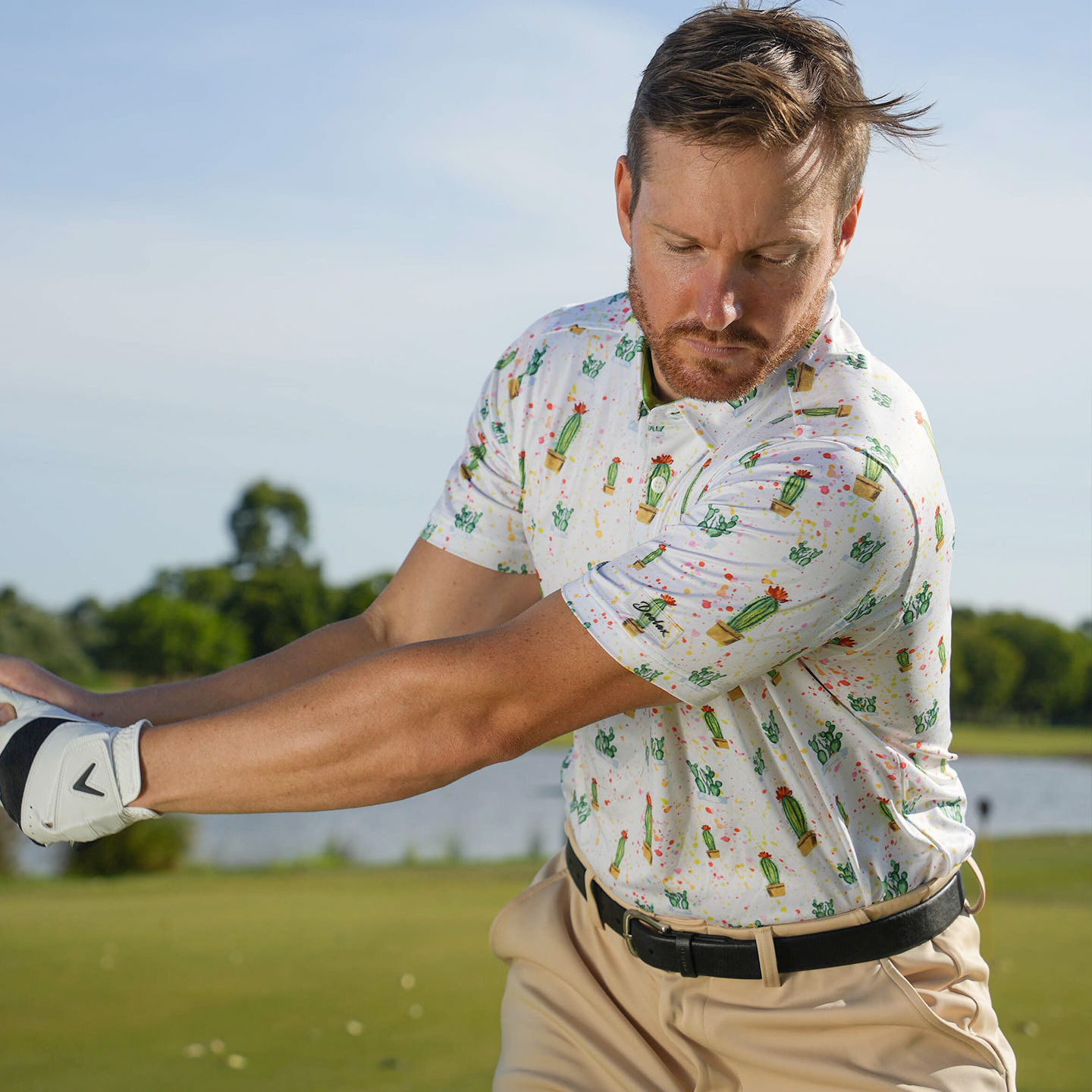 Customized Cross-Border Deodorizing Golf Men's Summer Short-Sleeve Sports Sun-Protection Polo Shirt, Stretchy Quick-Dry, Hot-Selling Turn-Down Collar