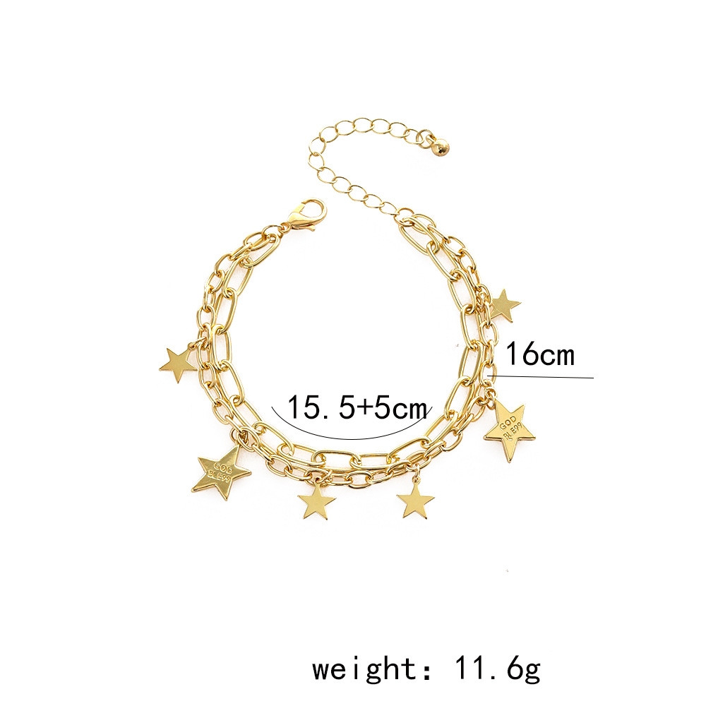 Fashion Star Copper Bracelets Layered Hollow Out Copper Bracelets