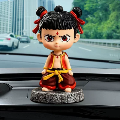 New Nezha Figurine: the Demon Child Car Decoration Nezha Model Figure Gift for Dashboard (Car ornaments) - height-9cm-ba-1-nezha-is-the-sea-standing-model