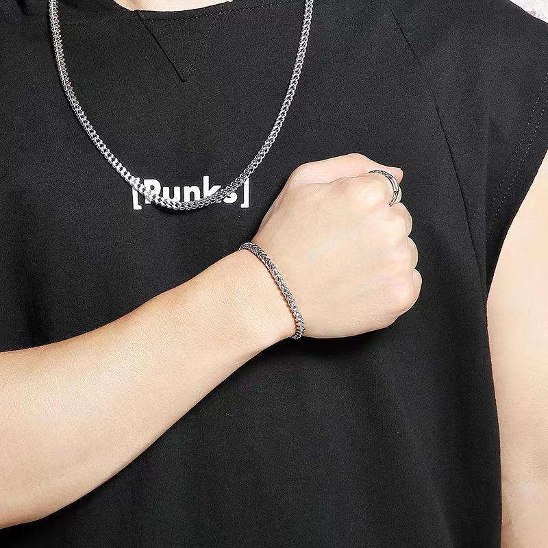 Simple Style, Classic Style Style Simple Style Classic Style Geometric 304 Stainless Steel Plating Unisex Necklace Men Chain Necklaces