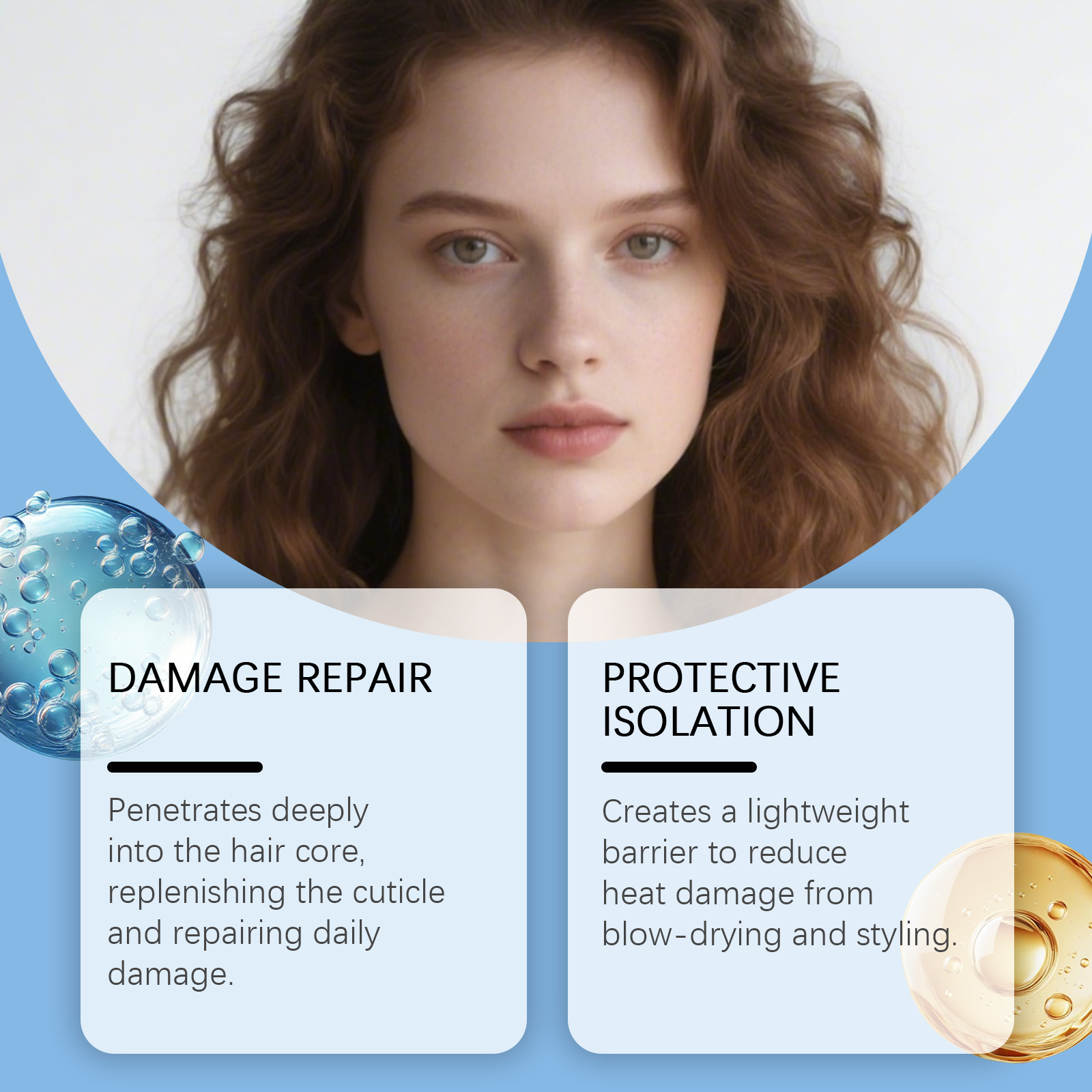 HOEGOA Copper Peptide Hair Serum Humectant Hair Serum Smooth Hair Serum Hair Care