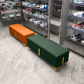 3ZBY服装店换鞋凳可坐沙发凳子家用入门口收纳长条储物鞋柜床尾衣