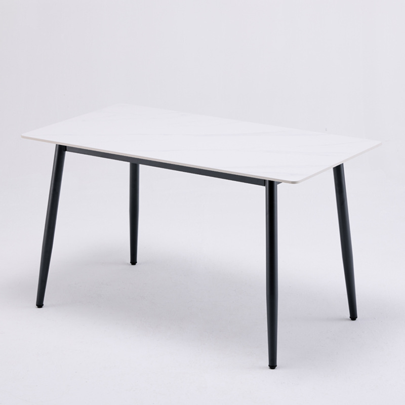 Mesa de comedor de pizarra de roca, mesa de comedor casera italiana moderna y simple, mesa de comedor simple rectangular de apartamento pequeño