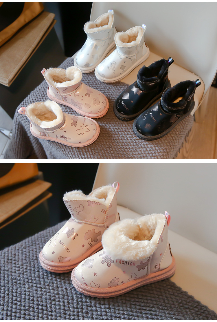 Simpatiche scarpe di cotone da ragazza 2023 nuovi stivali invernali di cotone morbidi e spessi isolanti, antiscivolo, stivali da neve per ragazzi,_voghion.com