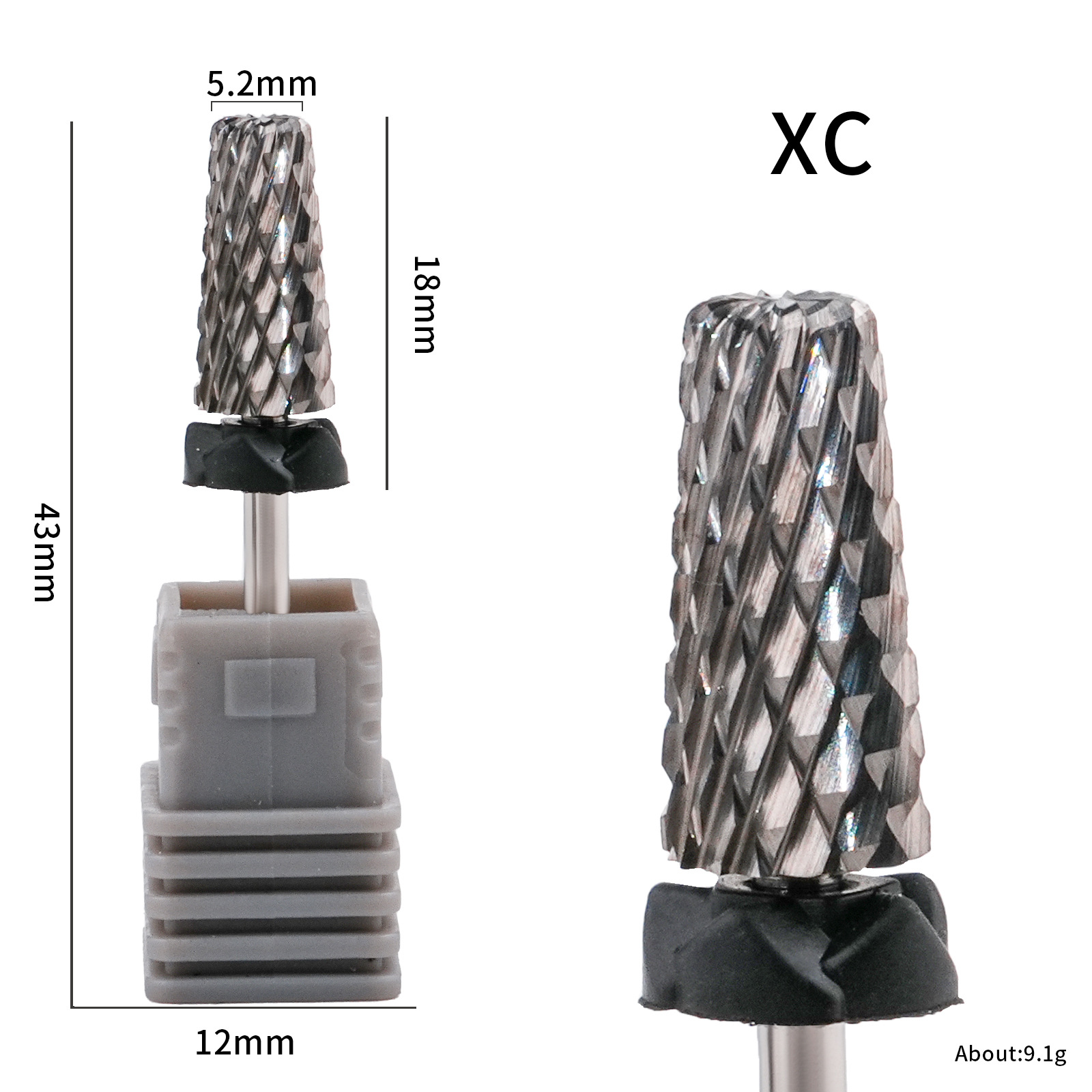 Cabeza de molienda de acero de tungsteno para uñas, dientes cruzados cinco en uno, dientes de cabeza, descarga rápida de pegamento duro, piel muerta, cabezal de molienda de alta calidad