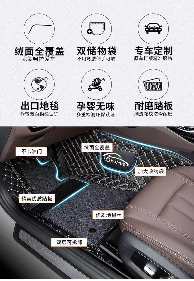 Suitable for Toyota Zhixiang General Car Mat Single Layer Double Layer Surrounding Anti-slip Wear-resistant Foot Mat Cover Environmental Protection