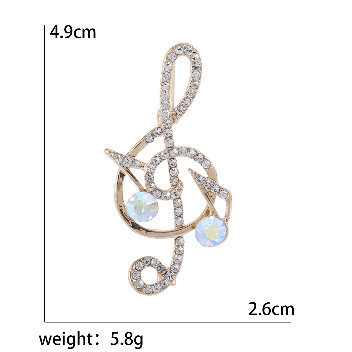 Spilla a forma di nota musicale con perla elegante per donna_voghion.com