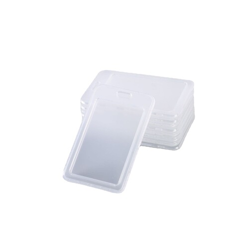 Double-sided transparent work permit lanyard card holder name tag factory brand plastic document holder employee ID card student meal card holder