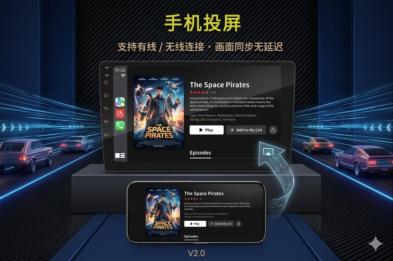 9/ 10.1inch Car Mp5 Player, High-Definition Reversing Camera, Carplay Smart Central Control Display